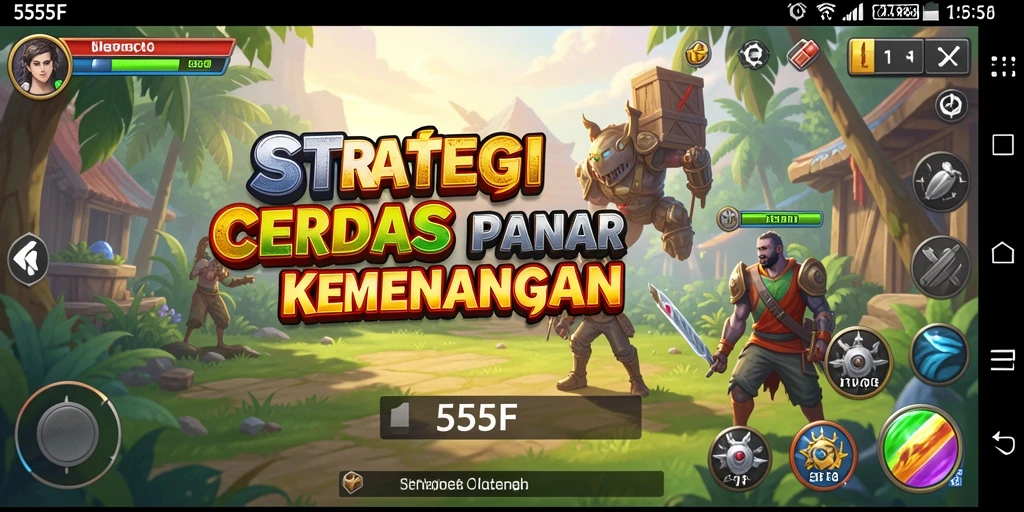 Tangkapan layar utama 555F menampilkan pertempuran strategis yang seru.