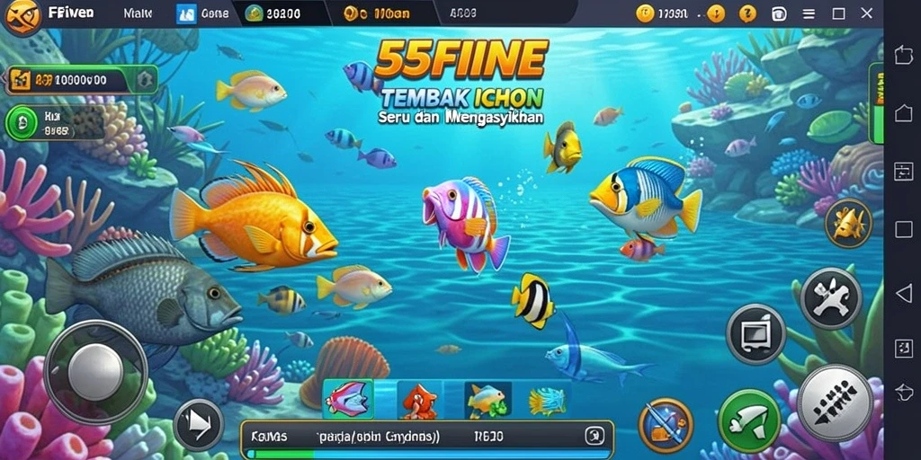 Tampilan seru gameplay Tembak Ikan di 55FIVE.