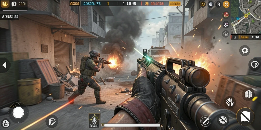 Tampilan gameplay seru dengan aksi tembak-menembak intens.
