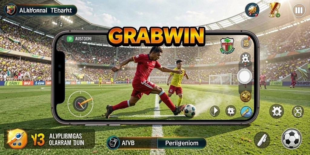 Tampilan screenshot GRABWIN menampilkan fitur gameplay olahraga yang seru.