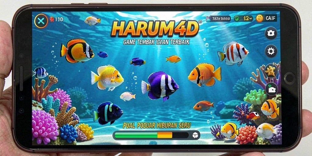 Tampilan gameplay Tembak Ikan yang seru dan interaktif di HARUM4D.
