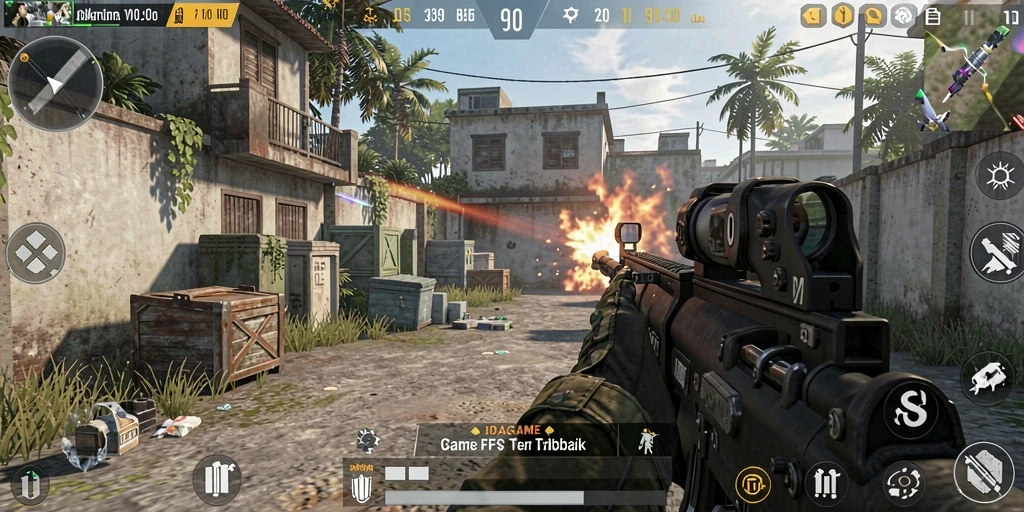 Tampilan aksi menembak dalam <strong>IDAGAME</strong> dengan grafis yang menakjubkan.