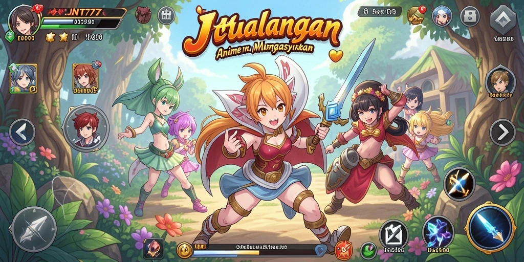 Screenshot menampilkan karakter Anime yang sedang bertempur di arena.
