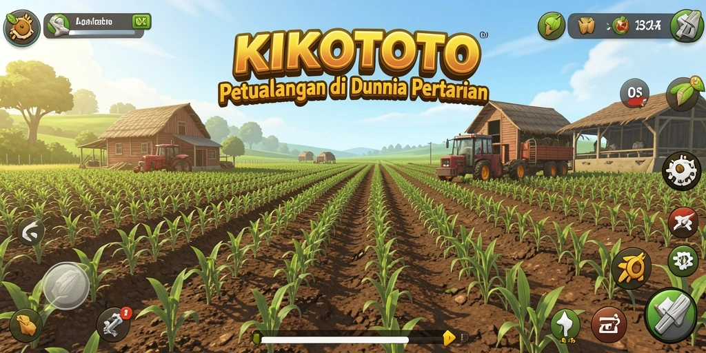 Tampilan gameplay menarik dari KIKOTOTO dengan aktivitas bertani.
