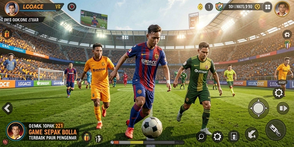 Tampilan seru gameplay LGOACE yang penuh aksi sepak bola.
