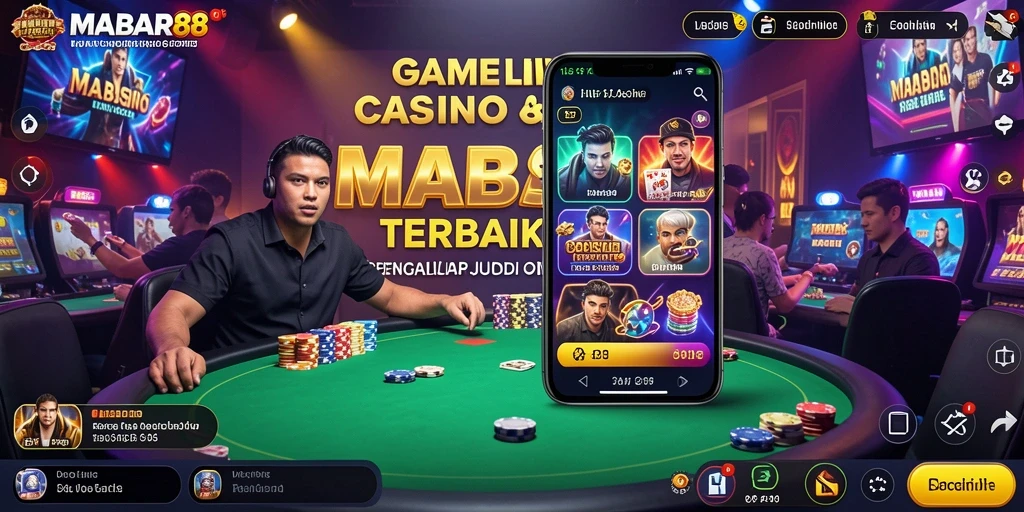 Tampilan gameplay Live Casino yang mendebarkan di MABAR88.