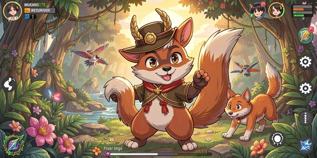 Screenshot dari gameplay MUSANG178 yang menampilkan pertarungan seru antar karakter Anime.