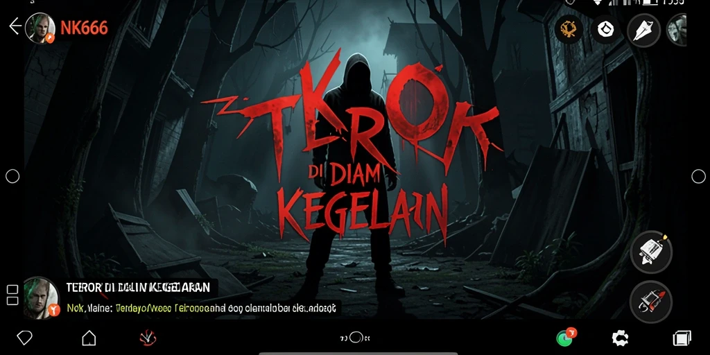 Screenshot NK666 menampilkan suasana mencekam di lorong gelap.