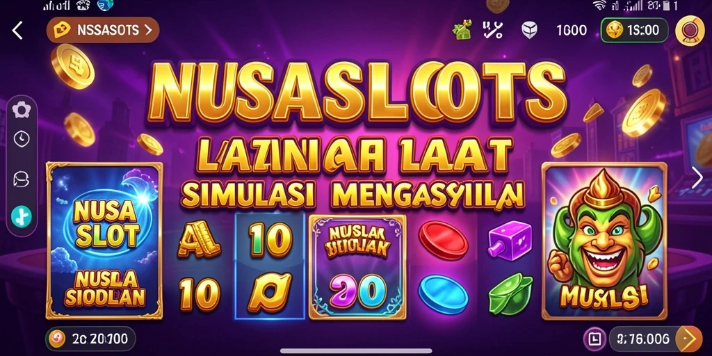 Tangkapan layar utama NUSASLOTS yang menunjukkan gameplay slot yang seru.