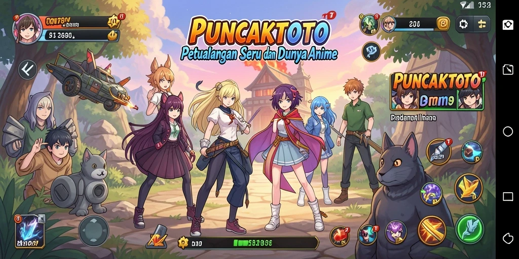 Tampilan screenshot PUNCAKTOTO menampilkan pertarungan seru dengan karakter anime.