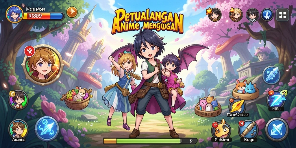 Tampilan gameplay RI889 dengan karakter anime yang menarik dan aksi yang mendebarkan.