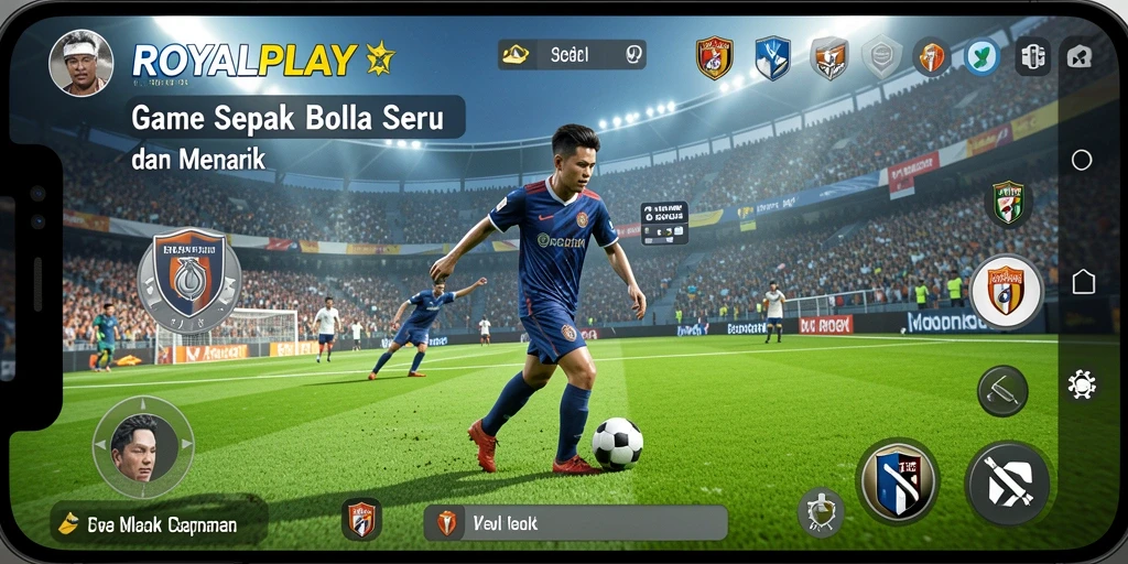 Tampilan gameplay seru dari game sepak bola ROYALPLAY.