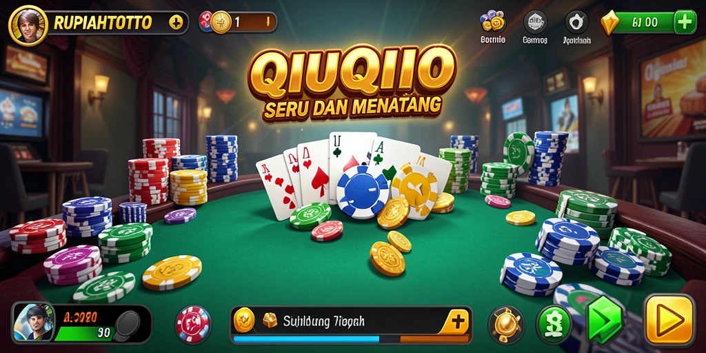 Screenshot gameplay RUPIAHTOTO yang menampilkan suasana permainan QiuQiu.