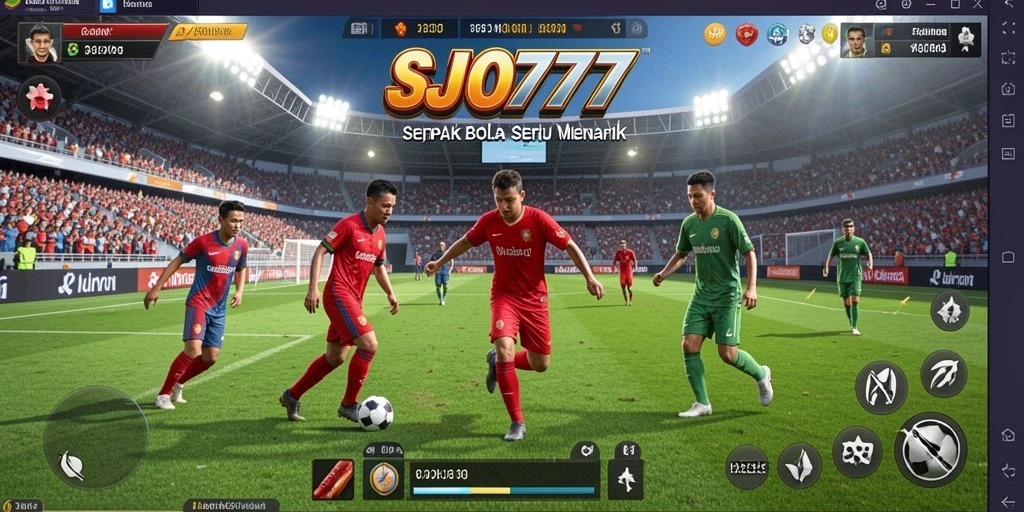 Tampilan gameplay SJO777 yang mengesankan dengan aksi sepak bola.