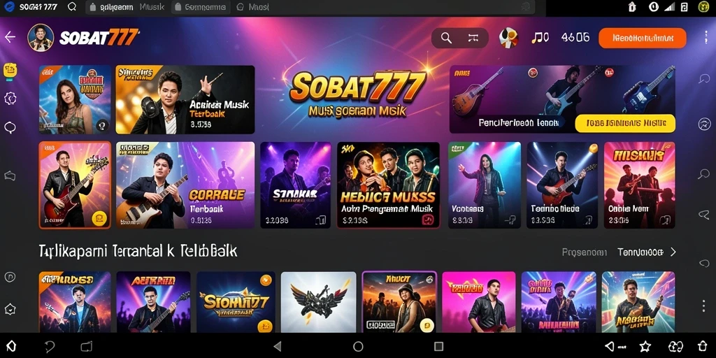 Tangkapan layar gameplay SOBAT777 yang menampilkan fitur interaktif musik.