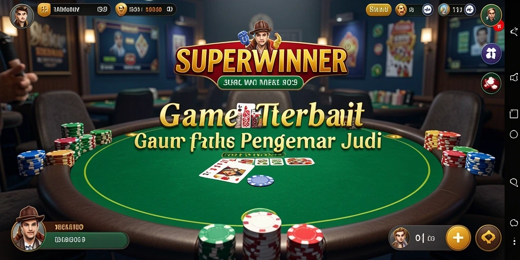 Tampilan gameplay Poker yang menegangkan dan menarik di SUPERWINNER.