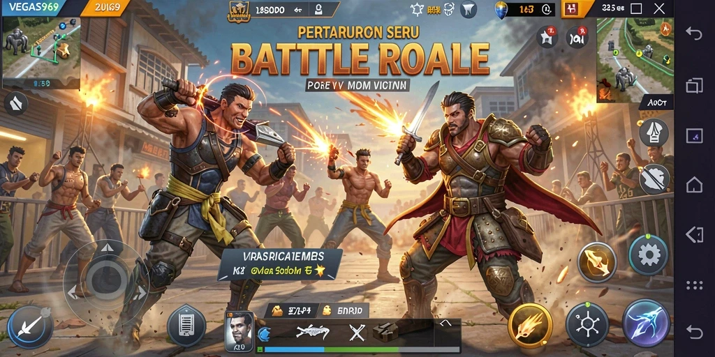 Tangkapan layar gameplay <strong>VEGAS969</strong> yang menunjukkan aksi Battle Royale yang intens.