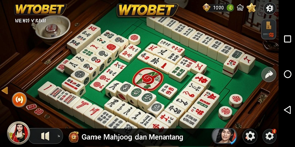 Tampilan menarik dari gameplay Mahjong di WTOBET.